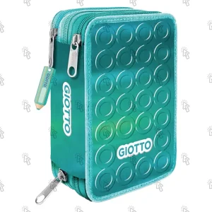 Astuccio 3 Zip Giotto Smart Shiny: acqua marina, Stilnovo