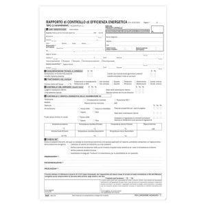Moduli di Rapporto di controllo di efficienza energetica, Tipo 3, ambito nazionale Data Ufficio: confezione di 20 u.