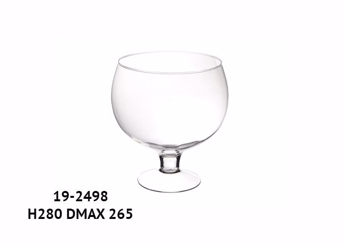 Coppa vetro grande con bocca larga diametro 26 alto 28 cm