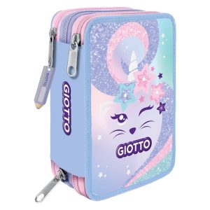 Astuccio 3 Zip Giotto Catty Candy: viola / rosa, Supermina