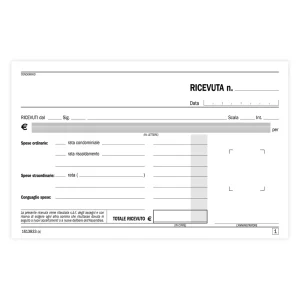 Blocco Data Ufficio ricevute di condominio con avviso di pagamento: 33 fogli, in triplice copia, autoricalcante, 10 X 16.8 cm