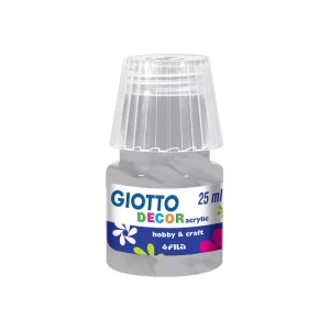 Colori acrilici Giotto Decor Acrylic Matt Effect: tubetto da 25 ml, confezione con 6 pz., argento