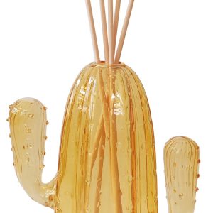DIFFUSORE DI FRAGRANZA CACTUS GIALLO VETRO con BASTONCINI