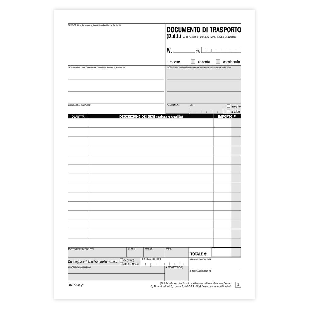 Blocco Data Ufficio documento di trasporto: 50 fogli, in duplice copia, autoricalcante, 21.5 X 14.8 cm - immagine 2