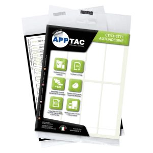 Etichette adesive AppTac: 70 X 27 mm, A5, (8 per foglio), cf. da 10 fg.
