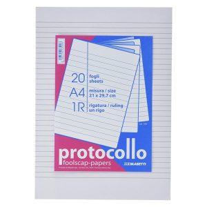 Fogli di protocollo Blasetti: A4, rigatura 4M, 200 fg.