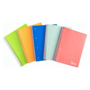 Maxi Spiralato CIAC Vernice Fresca: A4, rigatura 5M, 144 fogli, 80 g/mq, microforato, con 4 divisori, rubricato, assortiti