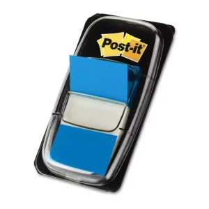 Segnapagina con lembo adesivo 3M Post-It Index 680-2: blu, 25.4 X 43.6 mm, 50 fogli, con dispenser