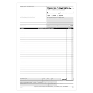 Blocco Data Ufficio documento di trasporto: 50 fogli, in duplice copia, autoricalcante, 29.7 X 21.5 cm