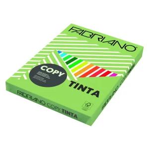 Carta per la stampa Fabriano Copy Tinta Unicolor 160, Colori Forti: risma di 250 fogli, 21 × 29,7 cm, verde pisello