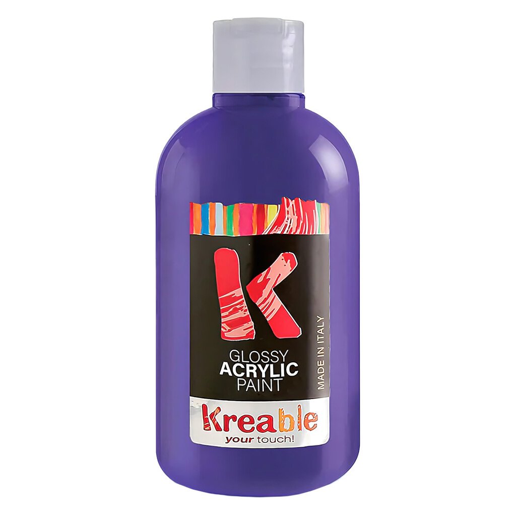 Colore acrilico Toy Color Kreable: viola, effetto lucido, 500 ml, in flacone - immagine 2