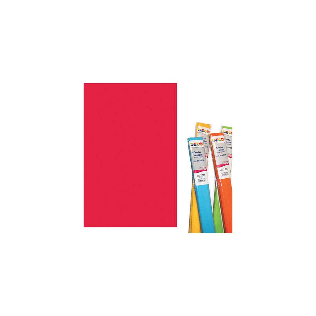 Carta crespa CWR Deco: rosso, 50 X 250 cm, 180 g/mq, rotolo da 5 pz. - immagine 2