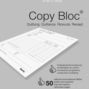 BIELLA Ricevute COPY-BLOC D/F/I/E A6 51462500U autocopiativo 50×2 fogli