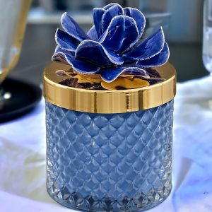 CANDELA RIGATA PROFUMATA BLU CAPODIMONTE