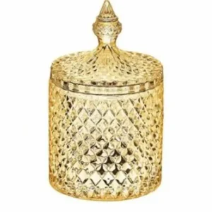 Bomboniera vetro Stile Bohemia alta 17 cm-Ambra