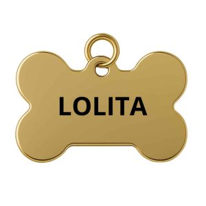 Medaglietta Cane Osso Oro 4 x 2cm