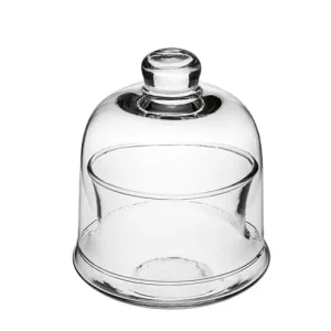 Vasetto vetro bomboniera forma coppetta con cupola cm 9 h15