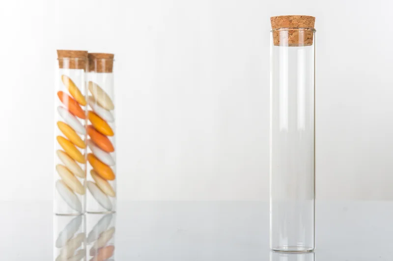 24 Provette in Vetro 12 cm con Tappo in Sughero Base Cilindrica porta confetti