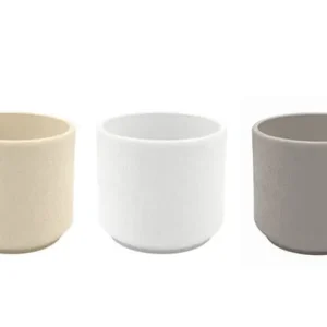 Serie 12 cilindro in ceramica sabbiata diametro 9 cm mix 3 neutro