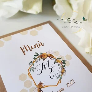 Menu matrimonio miele api