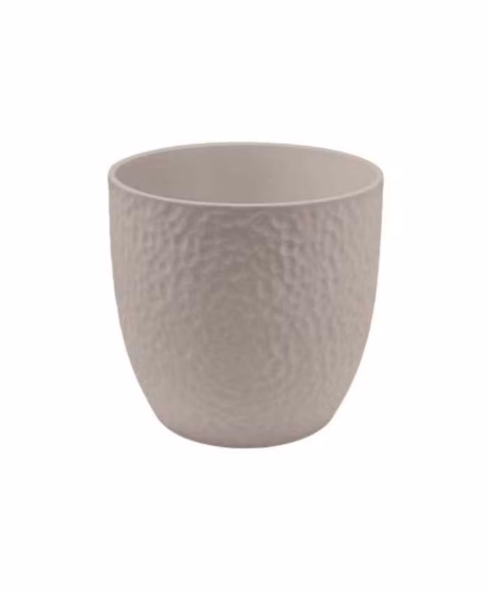 Porta vaso da interno in ceramica lavorata per piante vaso 15 cm Tortora