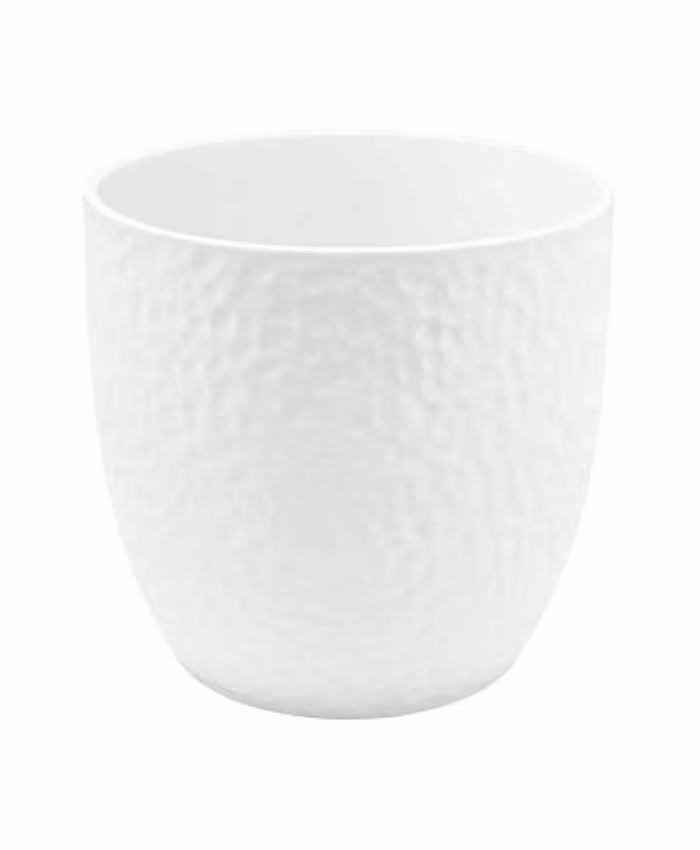 Porta vaso da interno in ceramica lavorata per piante vaso 20 cm Bianco