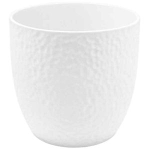 Porta vaso da interno in ceramica lavorata per piante vaso 30 cm Bianco