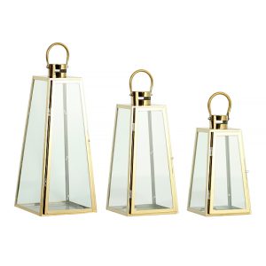 SET LANTERNA MODERNA IN METALLO ORO