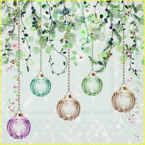 TOVAGLIOLO 33X33cm Floral Christmas grey