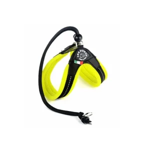 PETTORINA IN RETE FLUO CHIUSURA LACCIO MIS. 3 GIALLO