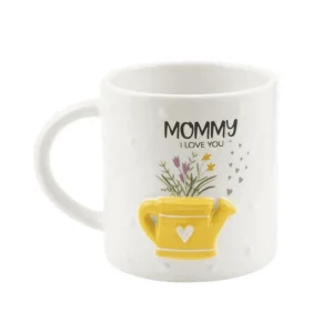 Tazze ceramica decoro mamma annaffiatoio giallo per vaso 9 cm