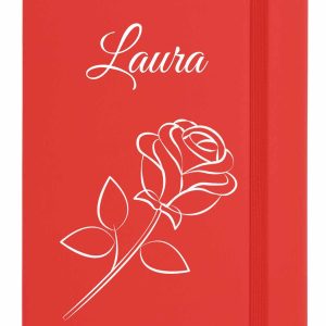 Taccuino A5 a righe rosso personalizzato