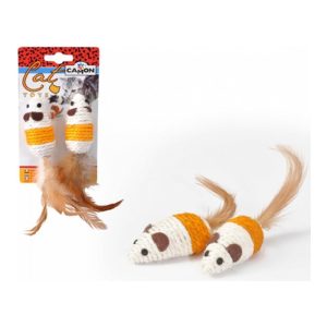 Camon Gioco Topo in Sisal con Piuma per Gatti