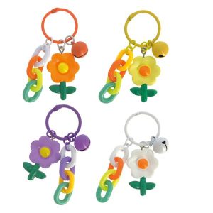 PORTACHIAVI FIORE CON SOGNAGLIO E CATENA
