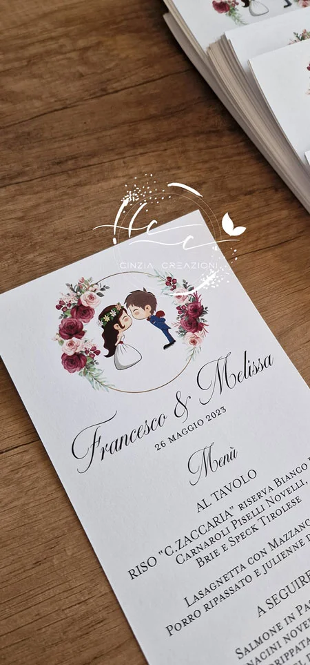 menu matrimonio rose bordeaux - immagine 3