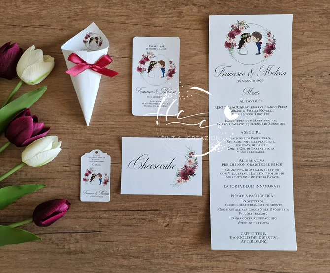 menu matrimonio rose bordeaux - immagine 4