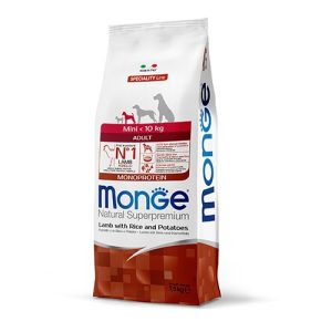MONGE MINI ADULT AGNELLO E RISO PATATA KG 7,5