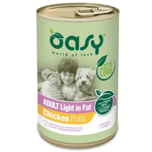 Oasy Wet Dog Lifestage – ADULT LIGHT IN FAT Lattina 400 gr 6 lattine