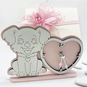 OROLOGIO CAGNOLINO CON CUORE ROSA