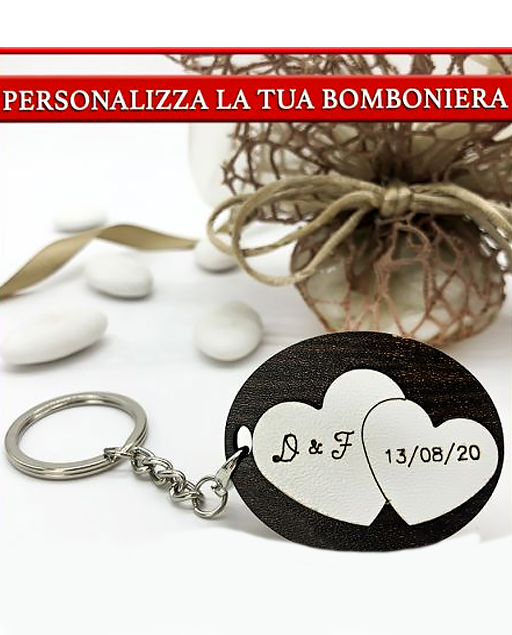 PORTACHIAVI DOPPIO CUORE - immagine 2