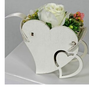 PORTACONFETTI FIORI BIANCHI MATRIMONIO