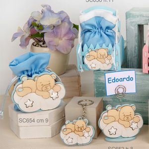 PORTACONFETTI ORSETTO SU NUVOLETTA CIELO