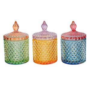 SCATOLA PORTAGIOIE TONDA IN VETRO COLORATO