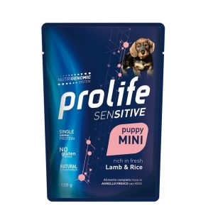 PROLIFE CANE SENSITIVE PUPPY AGNELLO E RISO BUSTA GR 100 X 10