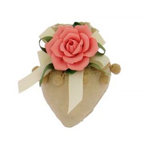 CUORE CON TIRANTE ROSELLINA ROSA