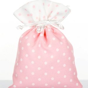 SACCHETTO PORTACONFETTI ROSA A POIS