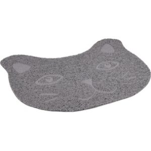 TAPPETINO PER CASSETTA IGIENICA FACCIA DA GATTO GRIGIA cm 30 x 40