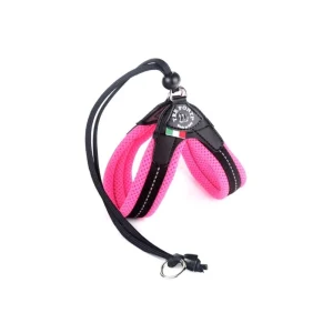 PETTORINA IN RETE FLUO CHIUSURA LACCIO MIS. 3 ROSA