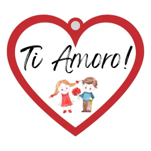 Cuoricino in forex con dedica romantica Ti amoro cm 10 h9 by Veropensiero
