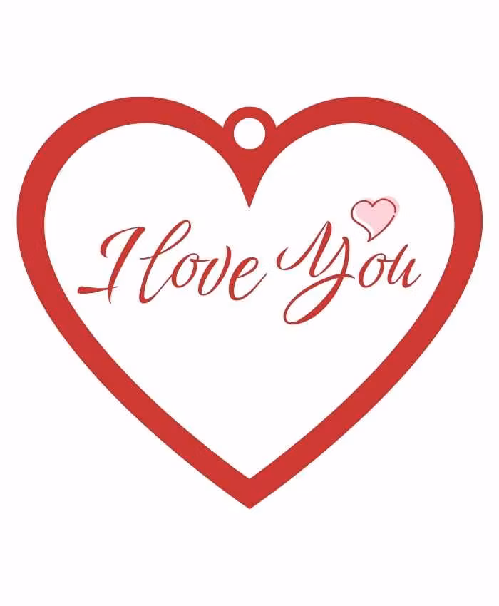 Cuoricino in forex con dedica romantica I LOVE YOU cm 10 h9 by Veropensiero